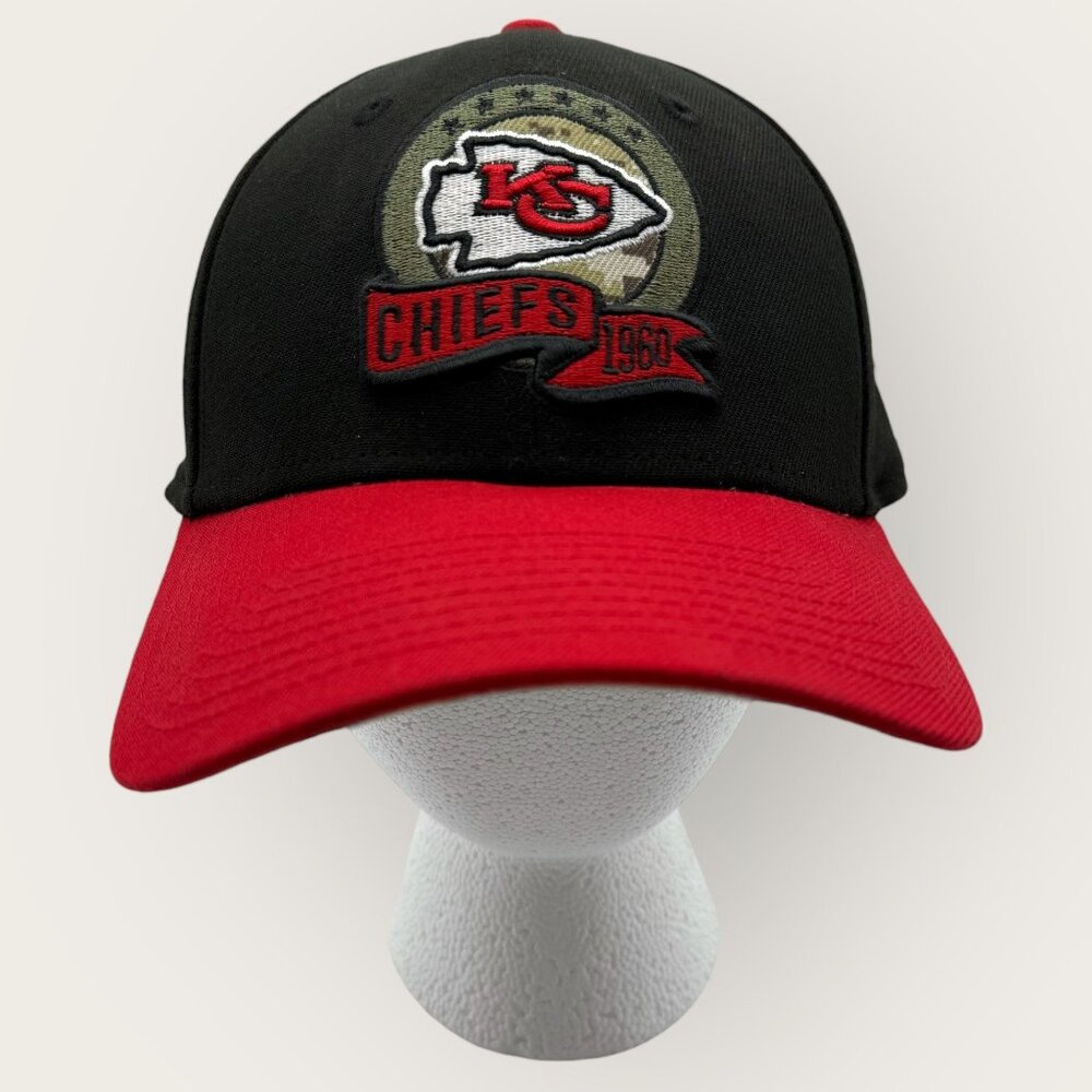Kansas City Chiefs NFL Logo Hat Black Red New Era Cap Embroidered Design